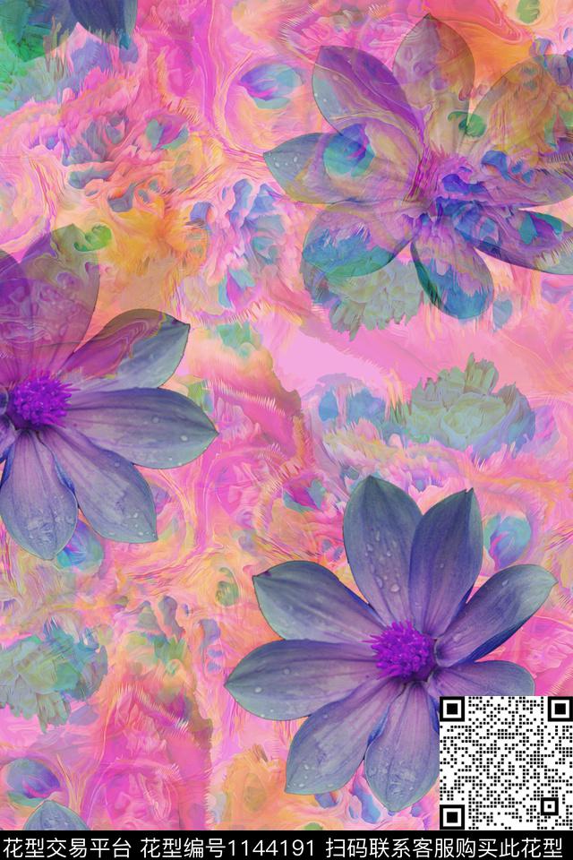 抽象印花春夏华亿平台传统印花华亿平台下载（图片编号: 1144191） - 瓦栏（Walan）