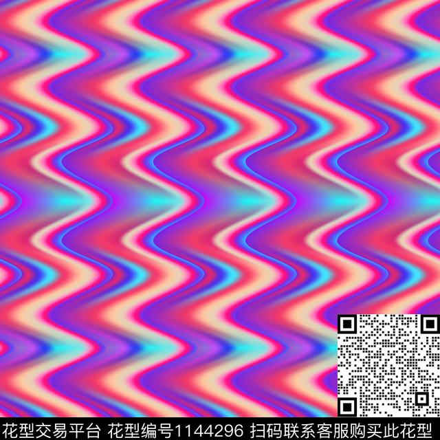 条纹抽象炫彩数码印花华亿平台下载（图片编号: 1144296） - 瓦栏（Walan）
