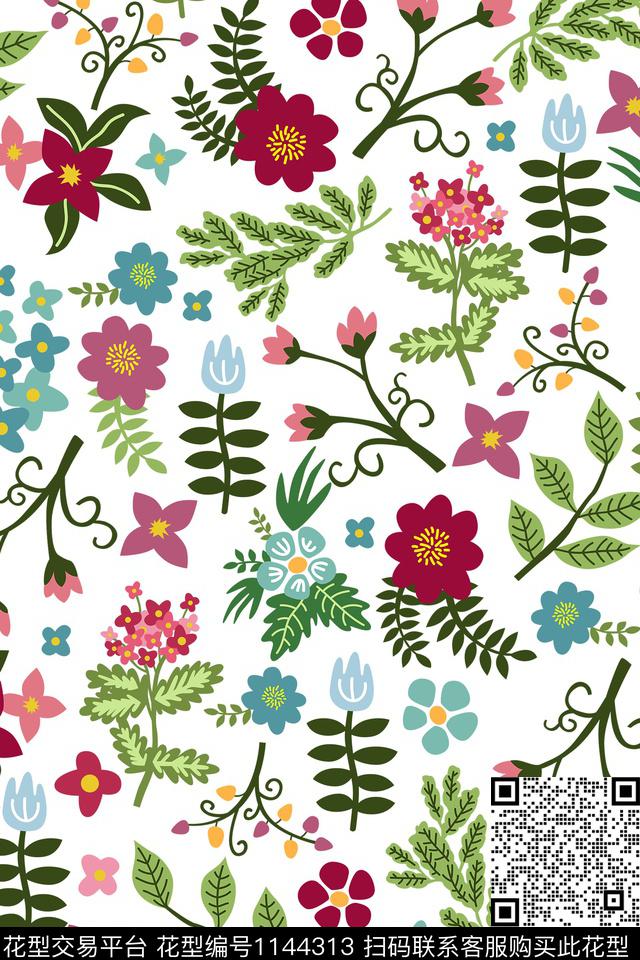 可爱简笔画活力数码印花华亿平台下载（图片编号: 1144313） - 瓦栏（Walan）