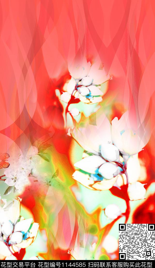 大花花卉中老年数码印花华亿平台下载（图片编号: 1144585） - 瓦栏（Walan）