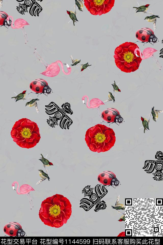 彩底花卉数码华亿平台高档旗袍数码印花华亿平台下载（图片编号: 1144599） - 瓦栏（Walan）