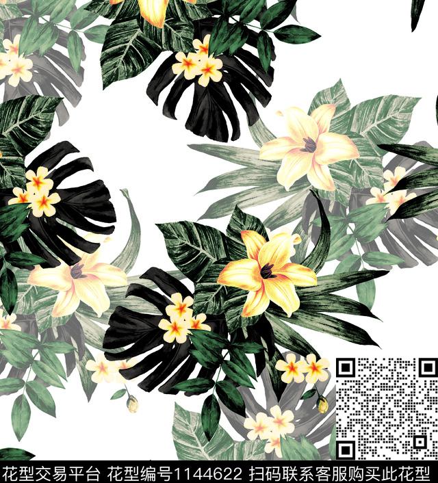 大牌风满版散花复古数码印花华亿平台下载（图片编号: 1144622） - 瓦栏（Walan）