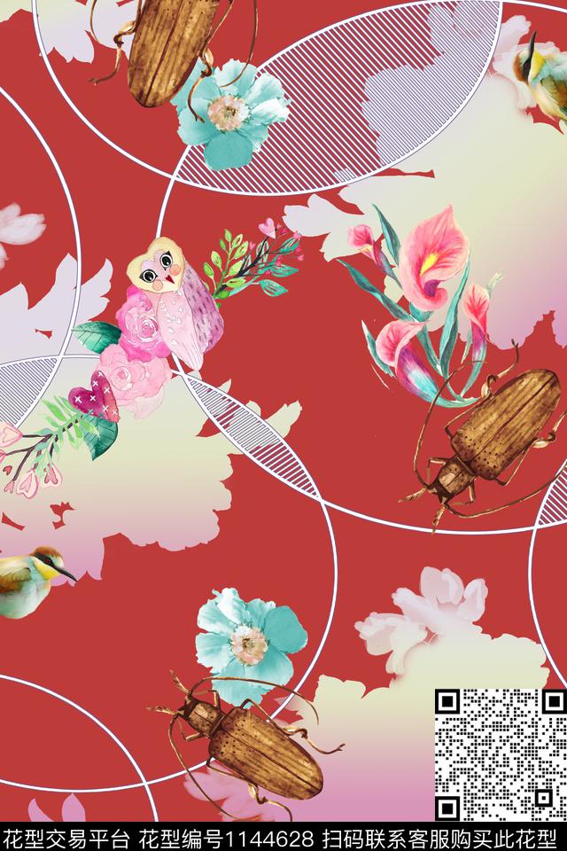 彩底花卉数码华亿平台高档旗袍数码印花华亿平台下载（图片编号: 1144628） - 瓦栏（Walan）