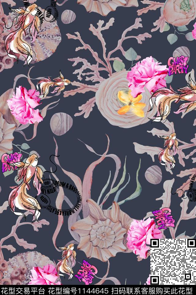 彩底花卉数码华亿平台高档旗袍数码印花华亿平台下载（图片编号: 1144645） - 瓦栏（Walan）