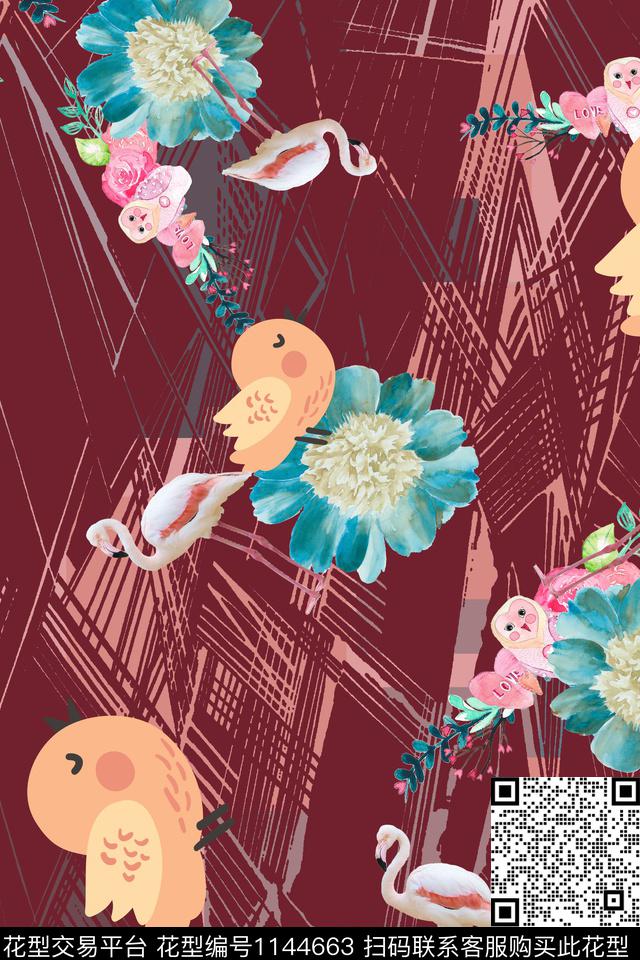 彩底花卉数码华亿平台高档旗袍数码印花华亿平台下载（图片编号: 1144663） - 瓦栏（Walan）