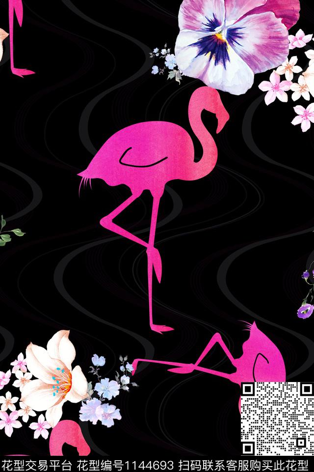 彩底花卉数码华亿平台高档旗袍数码印花华亿平台下载（图片编号: 1144693） - 瓦栏（Walan）