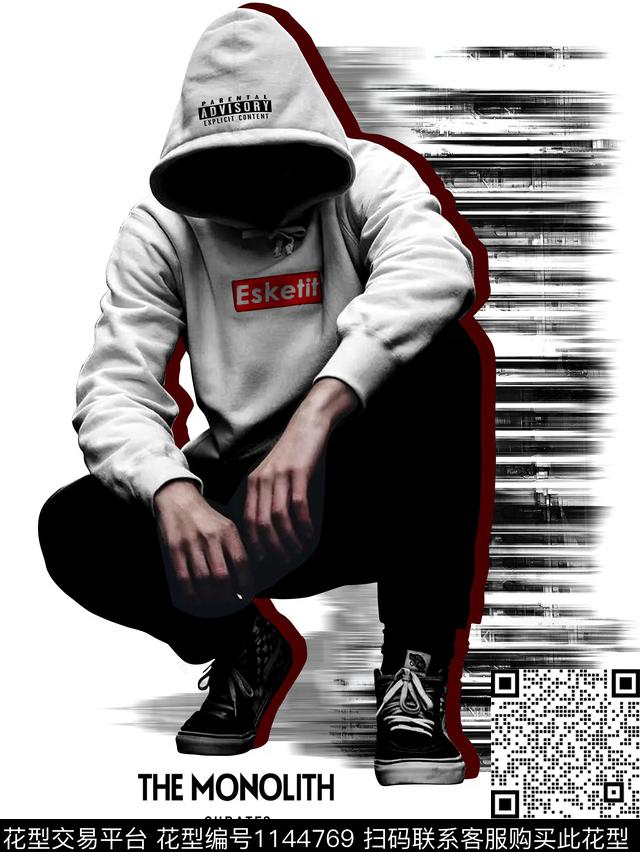 大牌风抽象潮牌数码印花华亿平台下载（图片编号: 1144769） - 瓦栏（Walan）