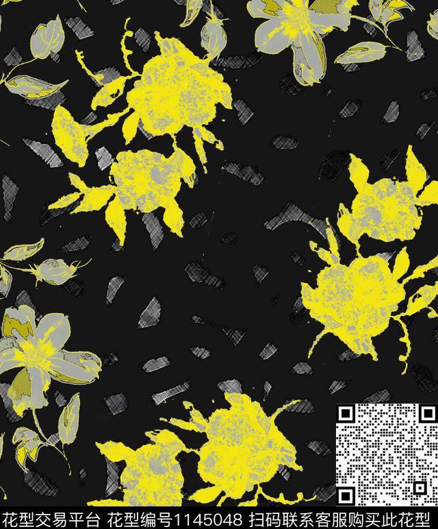 抽象大牌风绿植树叶数码印花华亿平台下载（图片编号: 1145048） - 瓦栏（Walan）