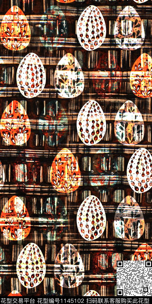 抽象大牌风民族花卉数码印花华亿平台下载（图片编号: 1145102） - 瓦栏（Walan）