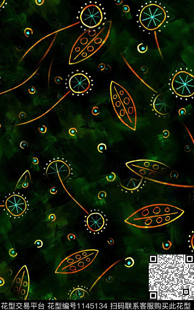 线条肌理笔触数码印花华亿平台下载（图片编号: 1145134） - 瓦栏（Walan）