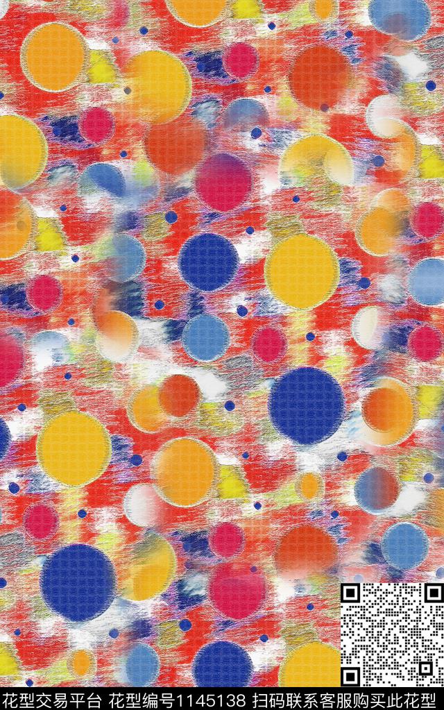 抽象肌理笔触数码印花华亿平台下载（图片编号: 1145138） - 瓦栏（Walan）