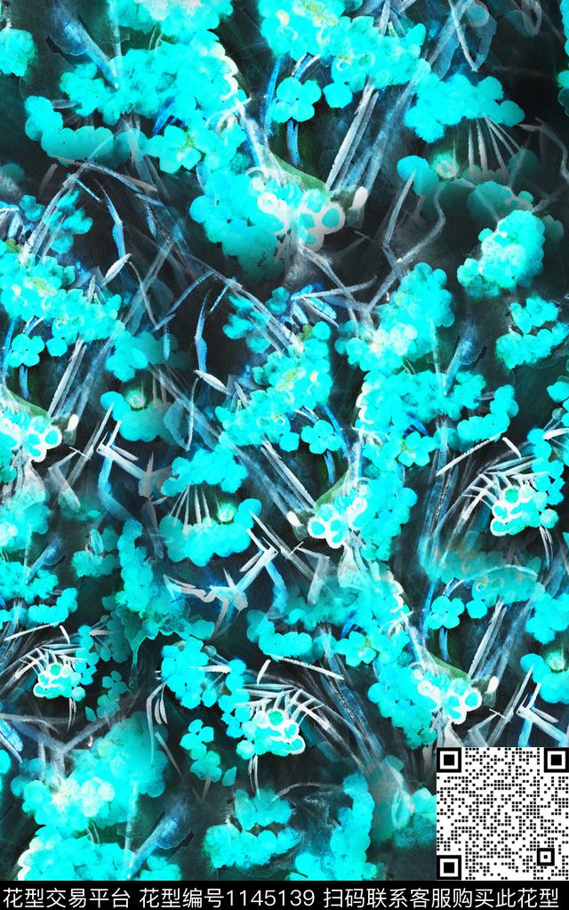 肌理笔触棉麻数码印花华亿平台下载（图片编号: 1145139） - 瓦栏（Walan）