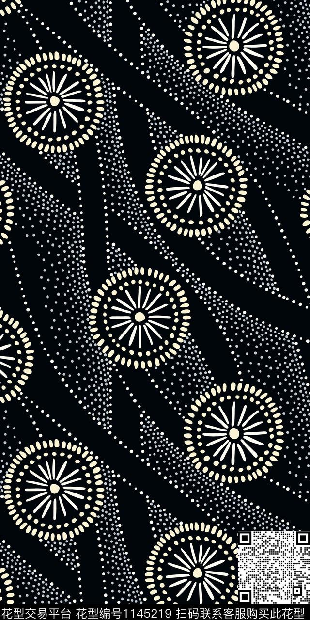 黑底花卉大牌风数码华亿平台数码印花华亿平台下载（图片编号: 1145219） - 瓦栏（Walan）
