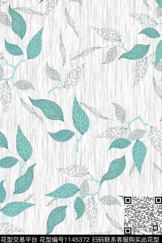 印花清爽绿植树叶数码印花华亿平台下载（图片编号: 1145372） - 瓦栏（Walan）