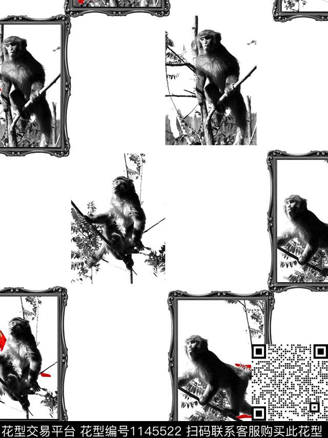 抽象大牌风动物数码印花华亿平台下载（图片编号: 1145522） - 瓦栏（Walan）