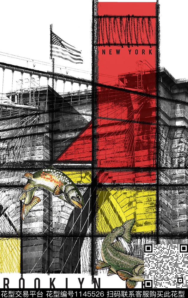 抽象大牌风复古数码印花华亿平台下载（图片编号: 1145526） - 瓦栏（Walan）