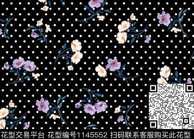 水彩花卉手绘花卉波点传统印花华亿平台下载（图片编号: 1145552） - 瓦栏（Walan）