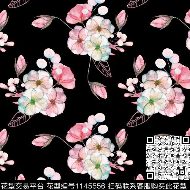 水彩花卉复古手绘花卉传统印花华亿平台下载（图片编号: 1145556） - 瓦栏（Walan）