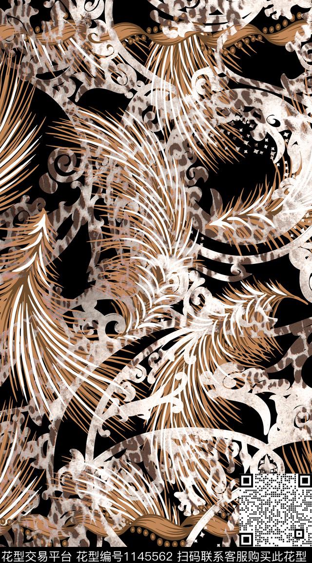 抽象动物大牌风数码印花华亿平台下载（图片编号: 1145562） - 瓦栏（Walan）
