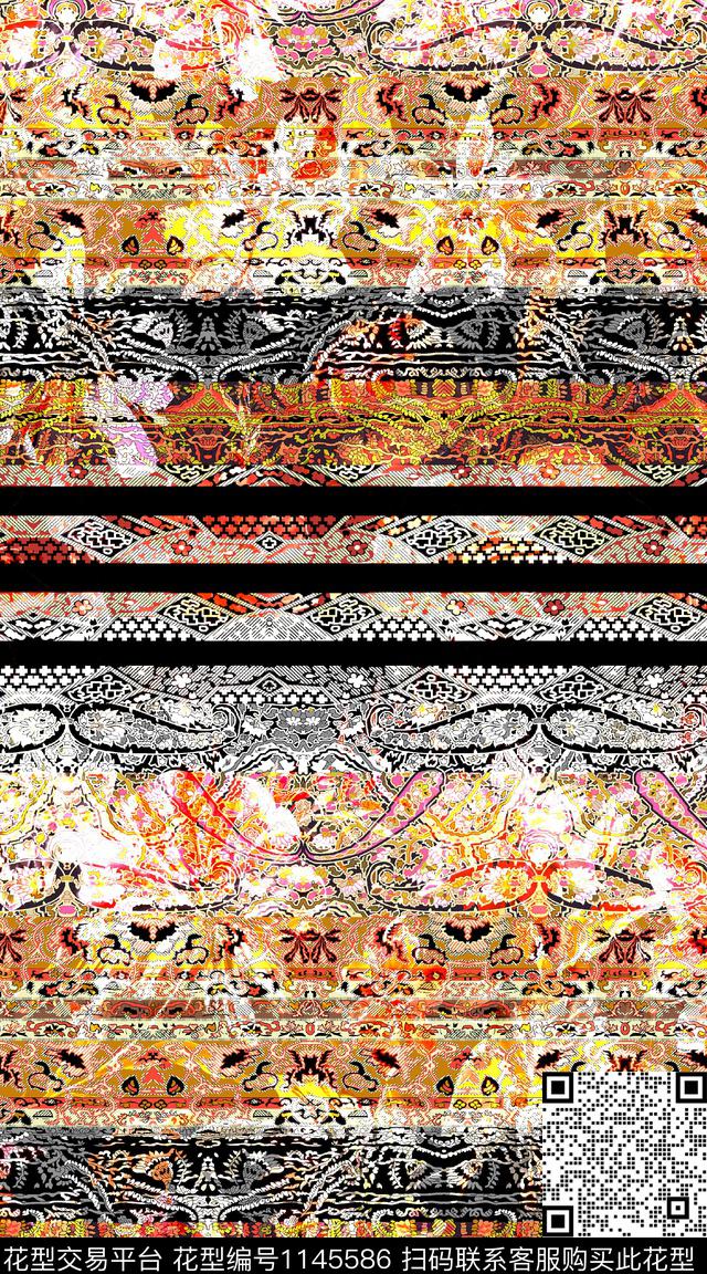 抽象动物大牌风数码印花华亿平台下载（图片编号: 1145586） - 瓦栏（Walan）