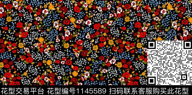 抽象水彩花卉复古传统印花华亿平台下载（图片编号: 1145589） - 瓦栏（Walan）