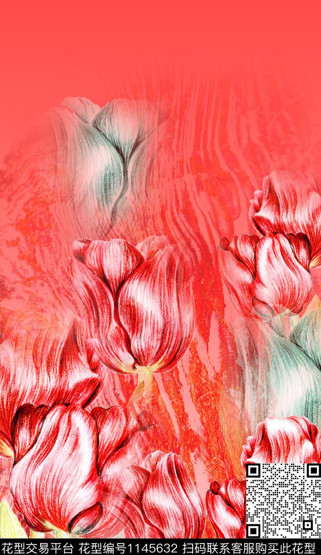 肌理定位花花卉数码印花华亿平台下载（图片编号: 1145632） - 瓦栏（Walan）