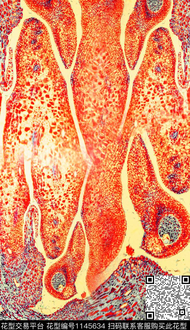 抽象肌理定位花数码印花华亿平台下载（图片编号: 1145634） - 瓦栏（Walan）