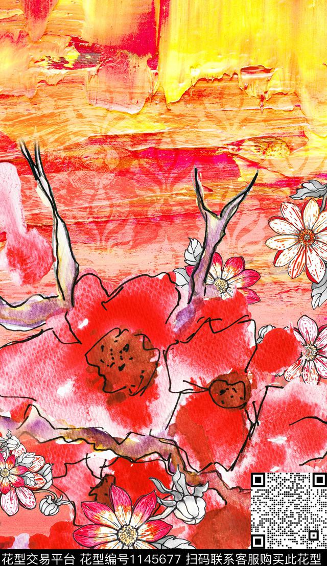 定位花花卉中老年数码印花华亿平台下载（图片编号: 1145677） - 瓦栏（Walan）