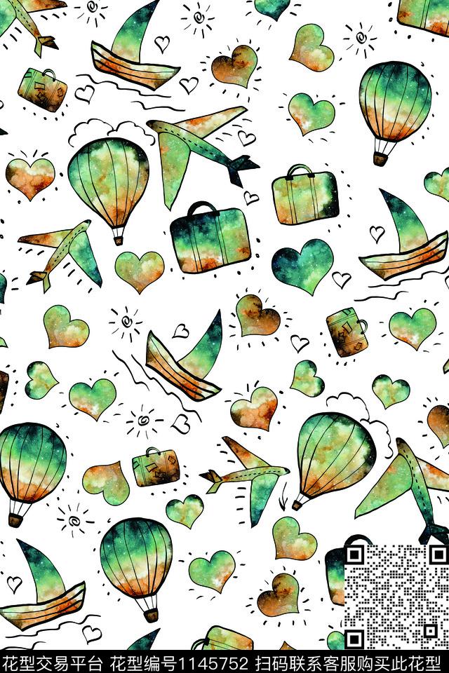 可爱星空卡通数码印花华亿平台下载（图片编号: 1145752） - 瓦栏（Walan）