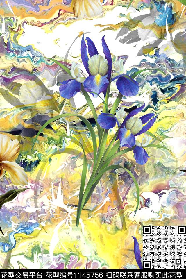 复古数码华亿平台花卉数码印花华亿平台下载（图片编号: 1145756） - 瓦栏（Walan）