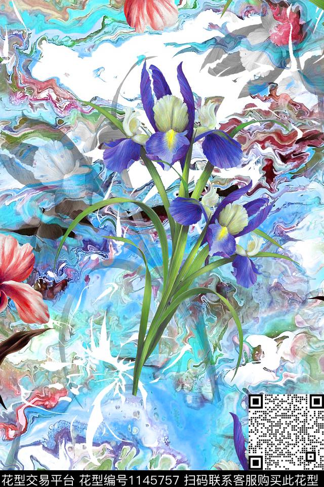 复古数码华亿平台花卉数码印花华亿平台下载（图片编号: 1145757） - 瓦栏（Walan）