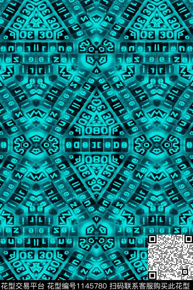 抽象大牌风休闲数码印花华亿平台下载（图片编号: 1145780） - 瓦栏（Walan）