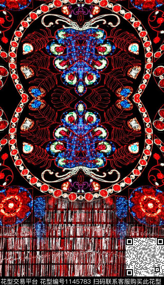 定位花中老年民族风数码印花华亿平台下载（图片编号: 1145783） - 瓦栏（Walan）