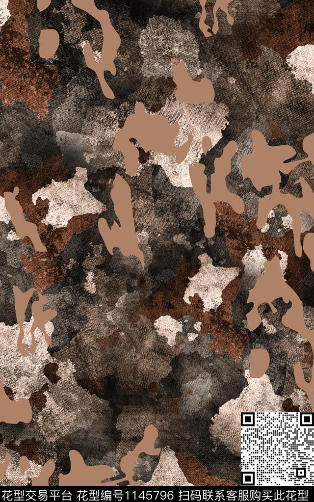 笔触肌理抽象数码印花华亿平台下载（图片编号: 1145796） - 瓦栏（Walan）