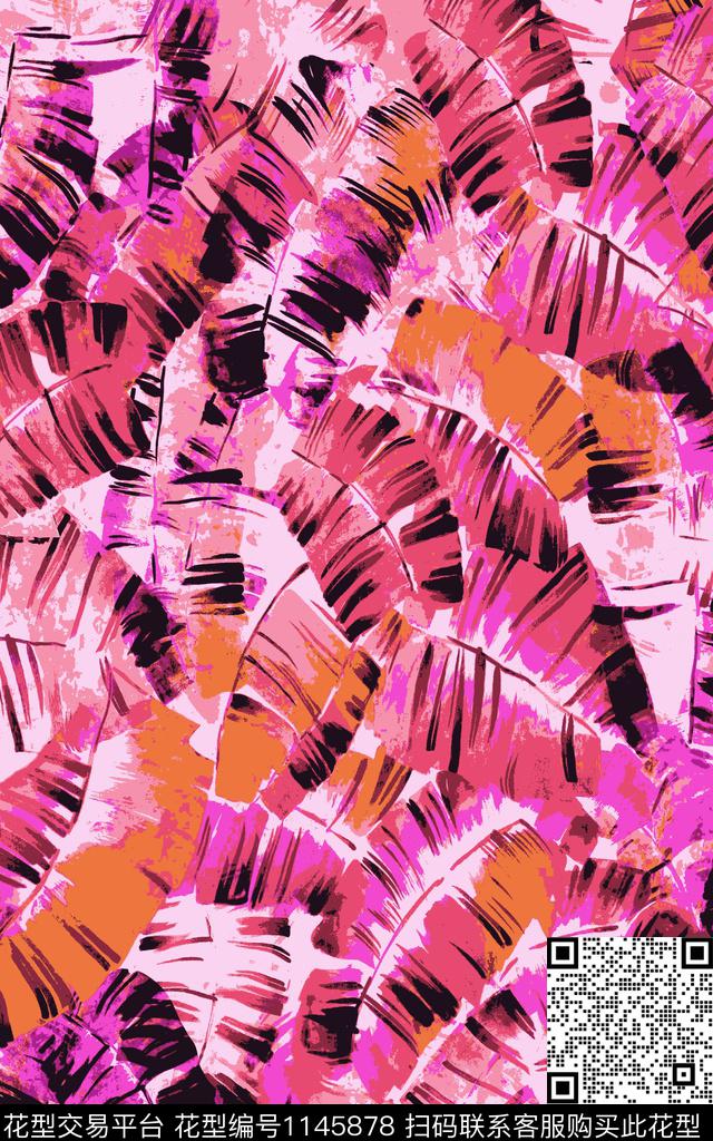 热带华亿平台绿植树叶棕榈树数码印花华亿平台下载（图片编号: 1145878） - 瓦栏（Walan）