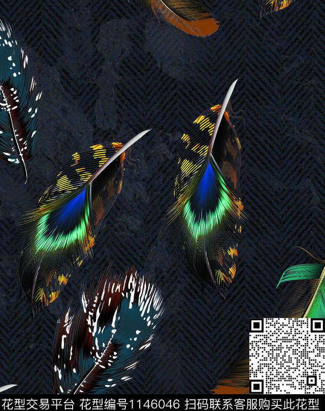 抽象风格化花卉大牌风数码印花华亿平台下载（图片编号: 1146046） - 瓦栏（Walan）
