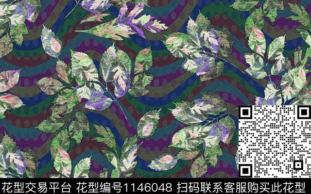 抽象风格化花卉大牌风数码印花华亿平台下载（图片编号: 1146048） - 瓦栏（Walan）