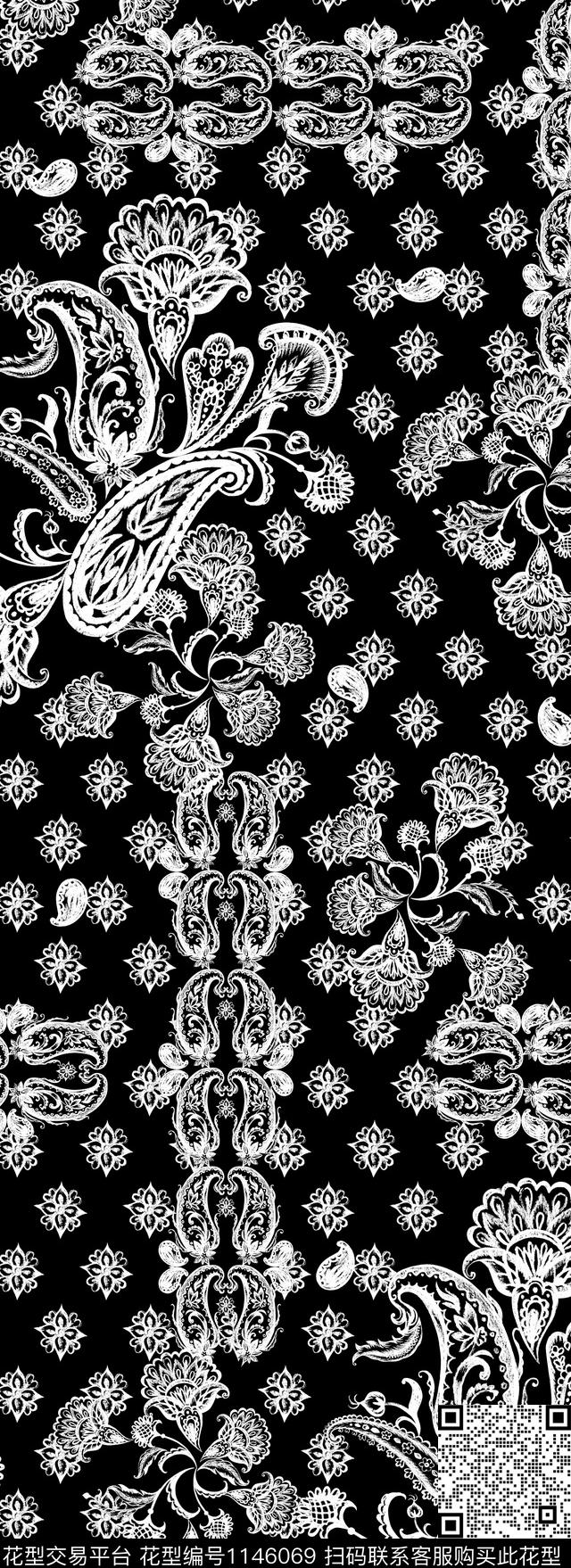 佩斯利休闲民族风数码印花华亿平台下载（图片编号: 1146069） - 瓦栏（Walan）