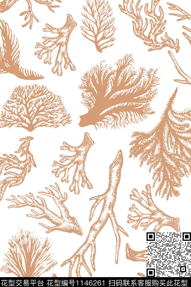 珊瑚淑女漂亮数码印花华亿平台下载（图片编号: 1146261） - 瓦栏（Walan）