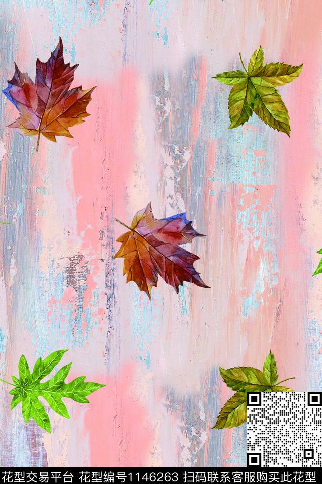肌理绿植树叶刷漆数码印花华亿平台下载（图片编号: 1146263） - 瓦栏（Walan）