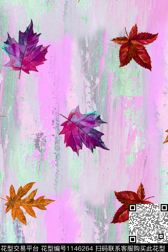 肌理绿植树叶刷漆数码印花华亿平台下载（图片编号: 1146264） - 瓦栏（Walan）