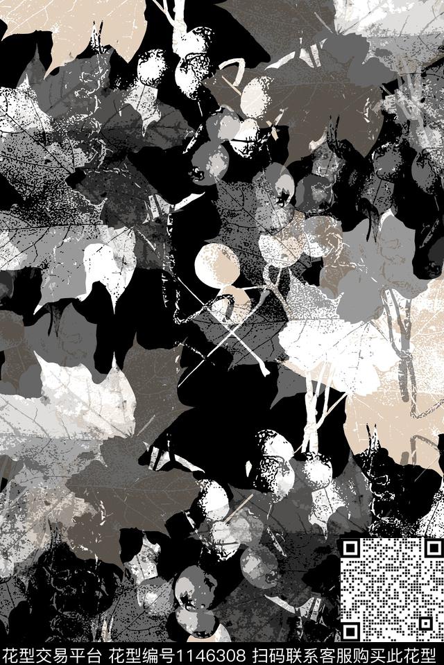 纹理复古绿植树叶传统印花华亿平台下载（图片编号: 1146308） - 瓦栏（Walan）