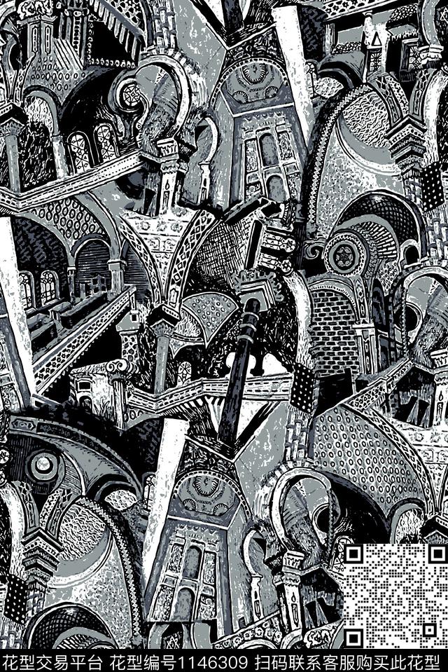 复古宗教欧洲传统印花华亿平台下载（图片编号: 1146309） - 瓦栏（Walan）