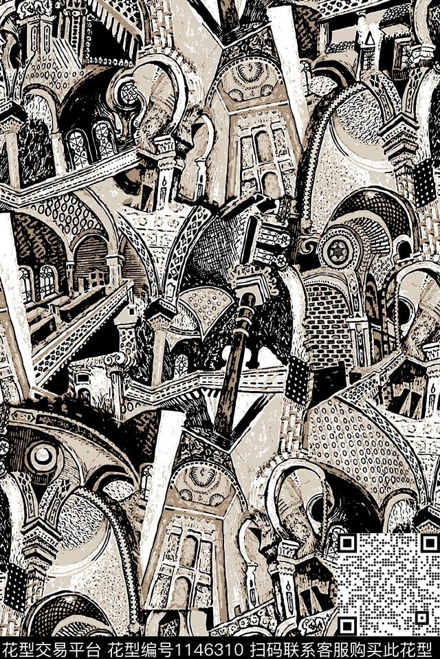 复古宗教欧洲传统印花华亿平台下载（图片编号: 1146310） - 瓦栏（Walan）