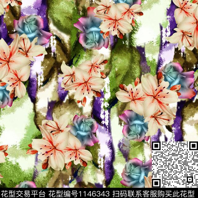 大牌风小碎花数码华亿平台数码印花华亿平台下载（图片编号: 1146343） - 瓦栏（Walan）