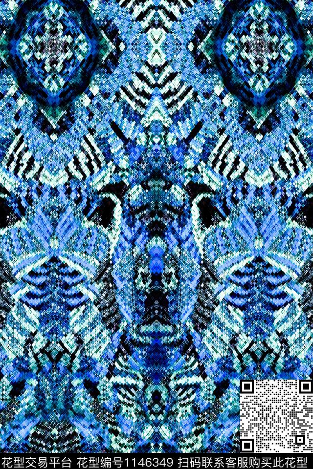 抽象大牌风休闲数码印花华亿平台下载（图片编号: 1146349） - 瓦栏（Walan）