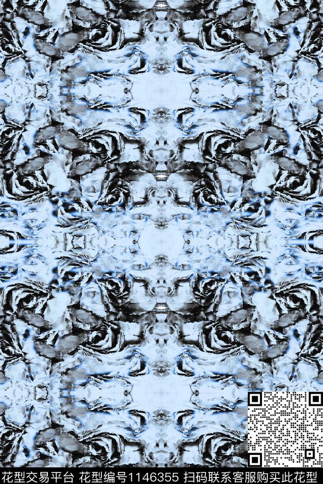 抽象大牌风休闲数码印花华亿平台下载（图片编号: 1146355） - 瓦栏（Walan）