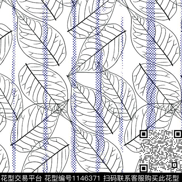 大牌风几何叶子机理传统印花华亿平台下载（图片编号: 1146371） - 瓦栏（Walan）