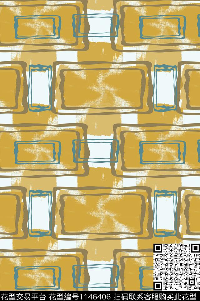 几何精致几何手绘线条笔触数码印花华亿平台下载（图片编号: 1146406） - 瓦栏（Walan）