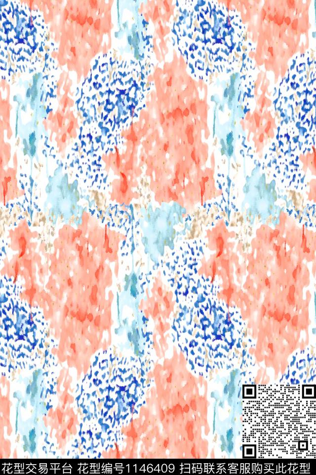 抽象简约休闲数码印花华亿平台下载（图片编号: 1146409） - 瓦栏（Walan）